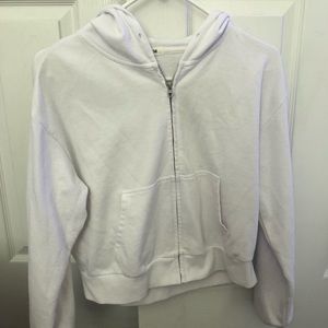garage crop zip up hoodie